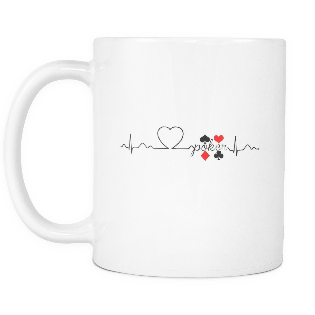 Poker Heartbeat - 11oz White Coffee Mug