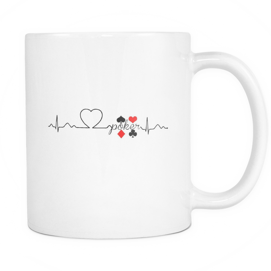 Poker Heartbeat - 11oz White Coffee Mug