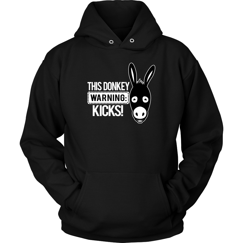 Warning: This Donkey Kicks - White Lettering T-Shirts, Hoodies, Longsleeves