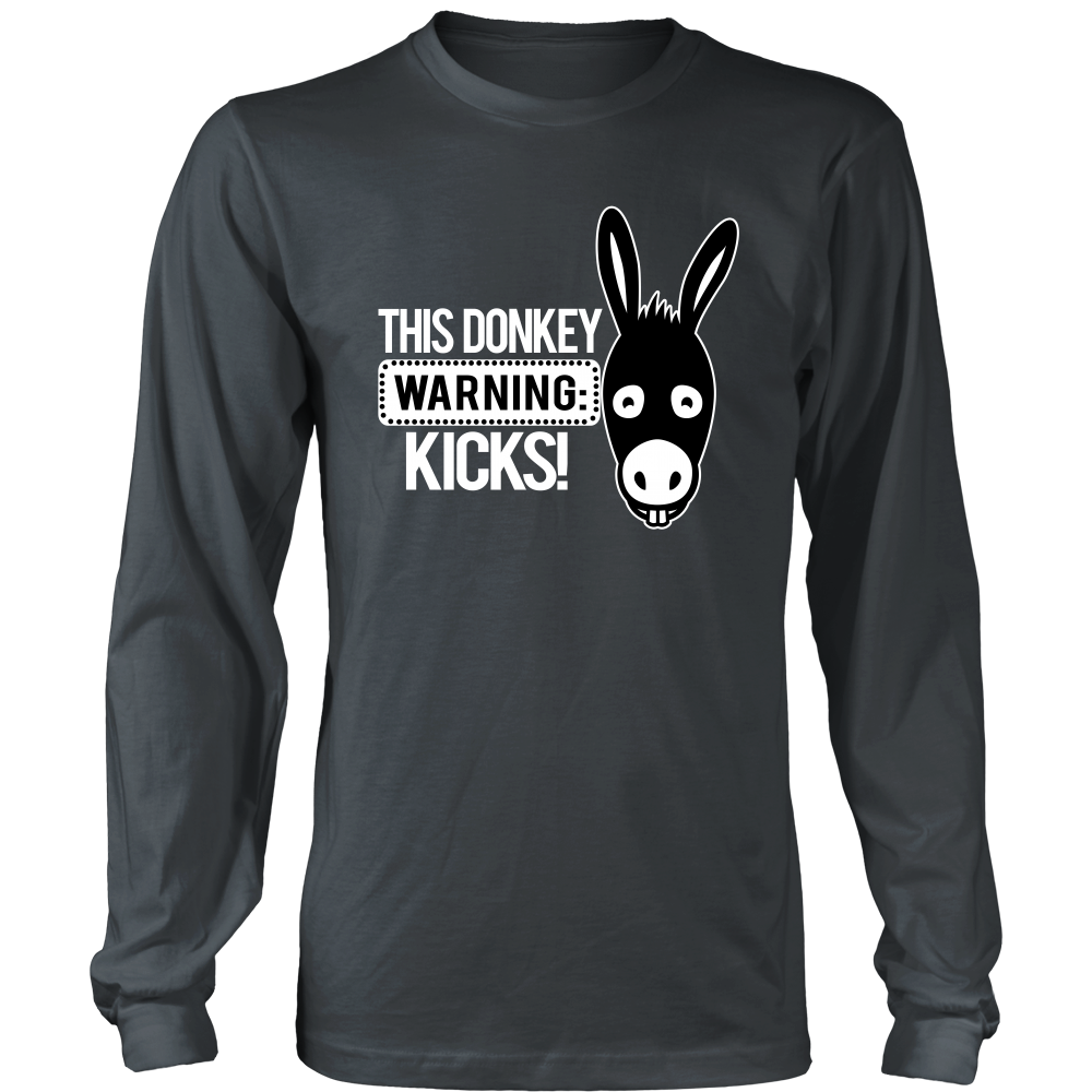 Warning: This Donkey Kicks - White Lettering T-Shirts, Hoodies, Longsleeves