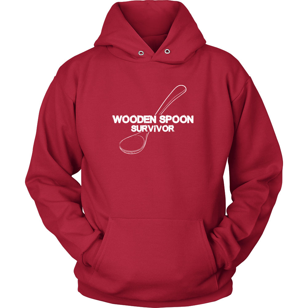 Wooden Spoon Survivor - White Lettering T-Shirts
