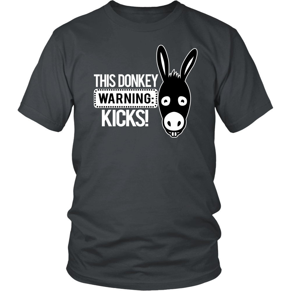 Warning: This Donkey Kicks - White Lettering T-Shirts, Hoodies, Longsleeves
