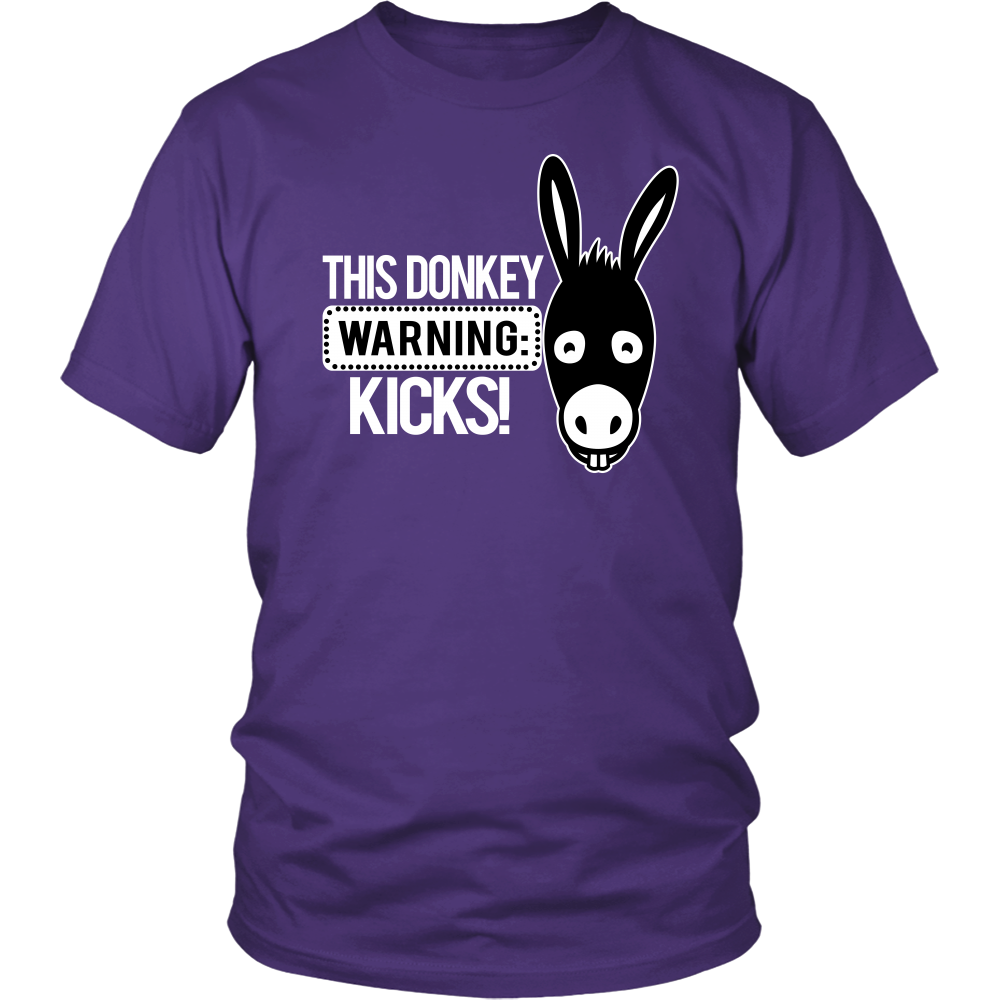 Warning: This Donkey Kicks - White Lettering T-Shirts, Hoodies, Longsleeves