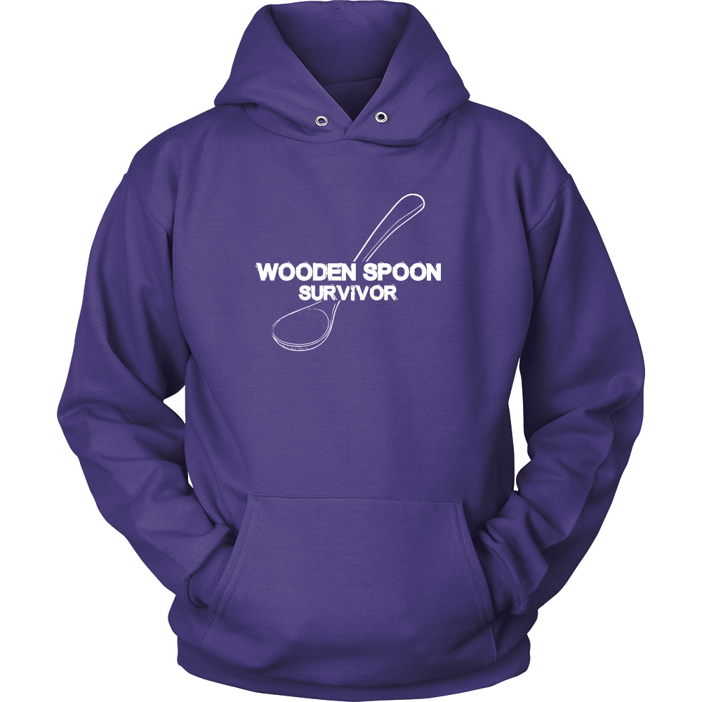 Wooden Spoon Survivor - White Lettering T-Shirts