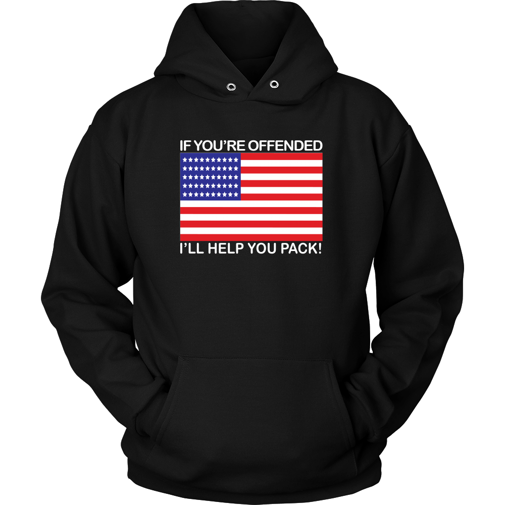 If You're Offended I'll Help You Pack! - White Lettering - T-Shirts