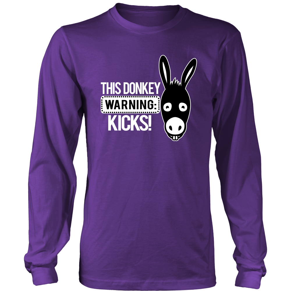 Warning: This Donkey Kicks - White Lettering T-Shirts, Hoodies, Longsleeves