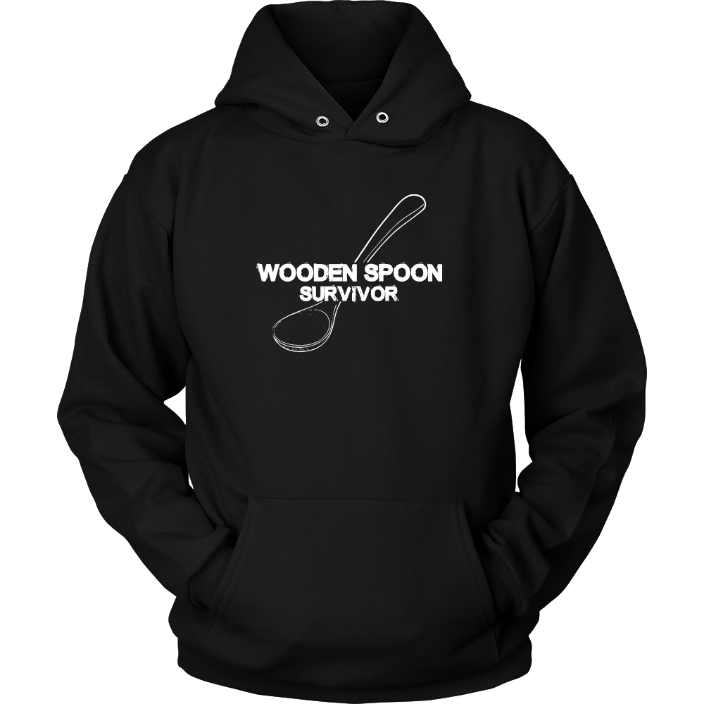Wooden Spoon Survivor - White Lettering T-Shirts