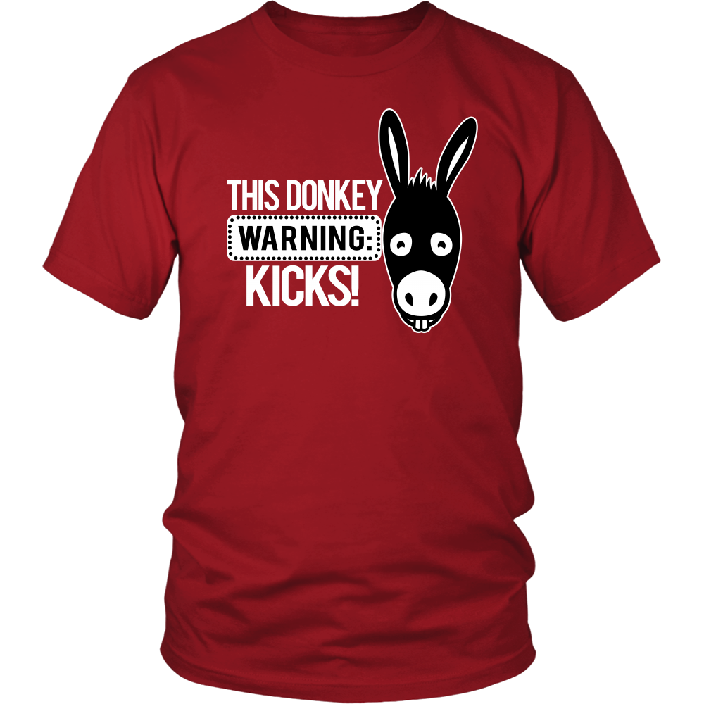 Warning: This Donkey Kicks - White Lettering T-Shirts, Hoodies, Longsleeves
