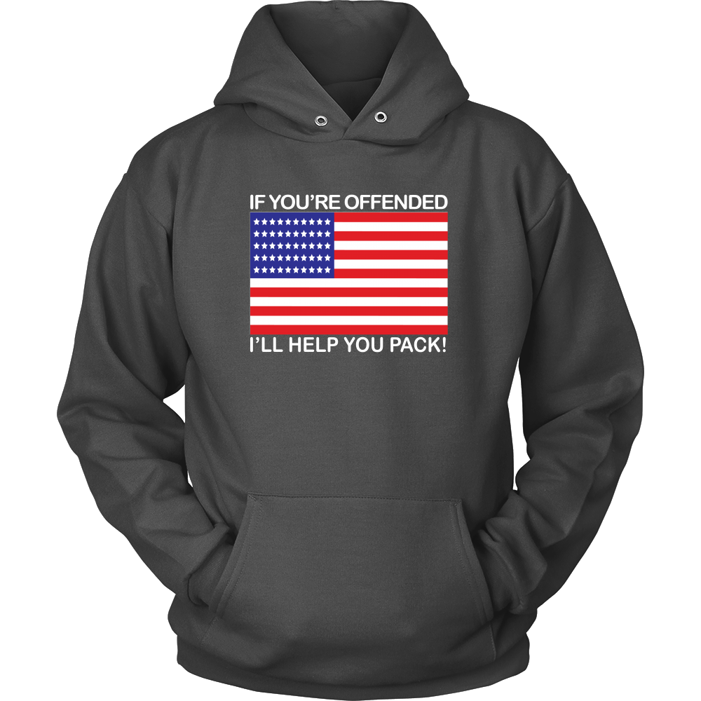 If You're Offended I'll Help You Pack! - White Lettering - T-Shirts