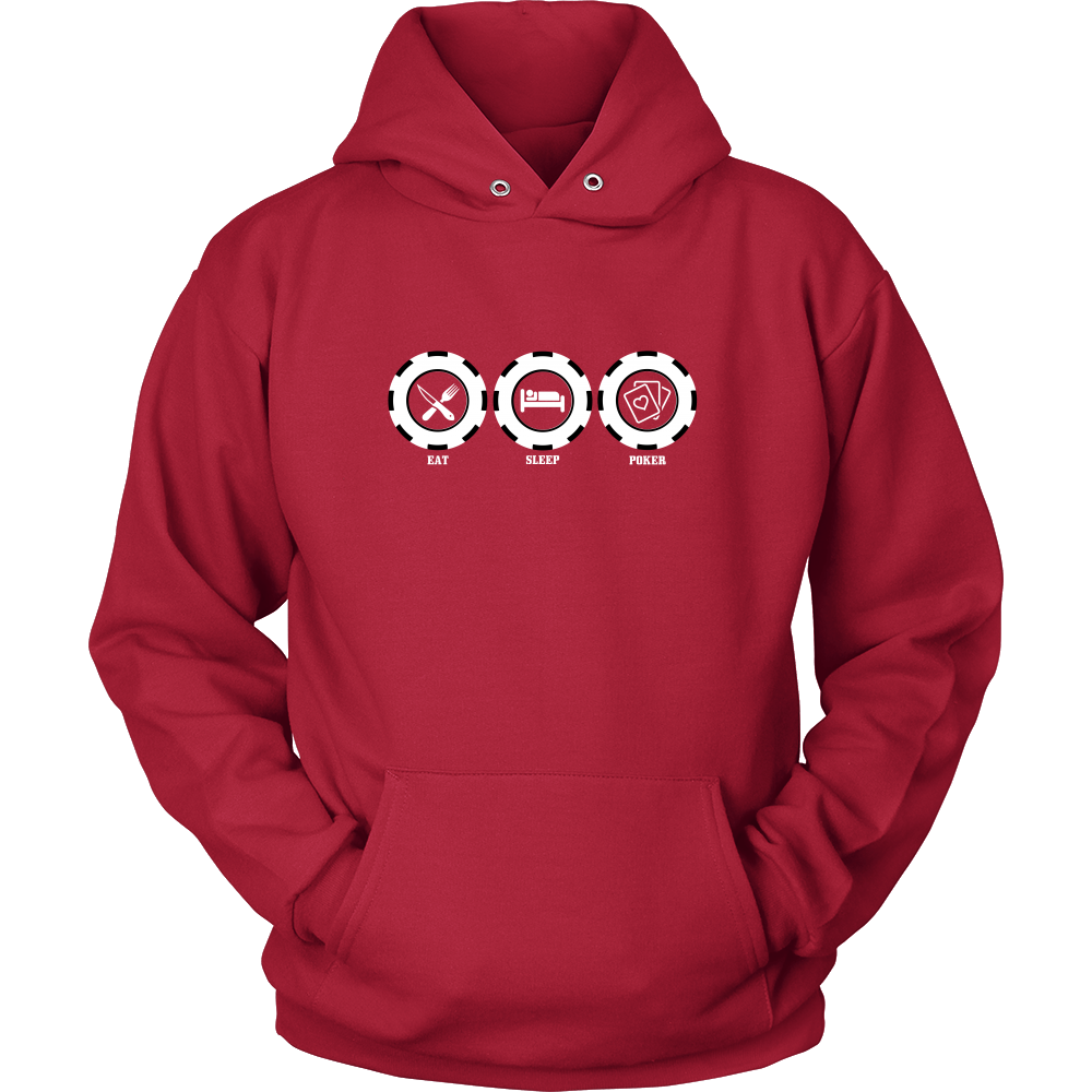 Eat Sleep Poker - White Lettering - T-Shirts, Hoodies, Longsleeves